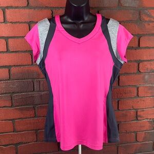 Bolle‎ Womans Large Pink Activewear Short Sleeve Top – Cold Shoulder, Sporty